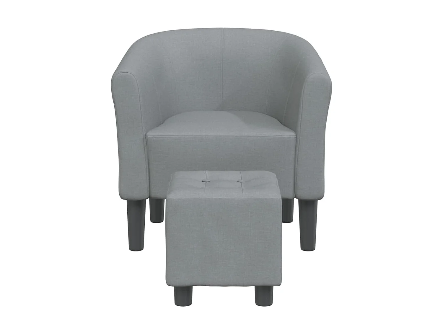 Fauteuil cabriolet avec repose-pied gris clair tissu