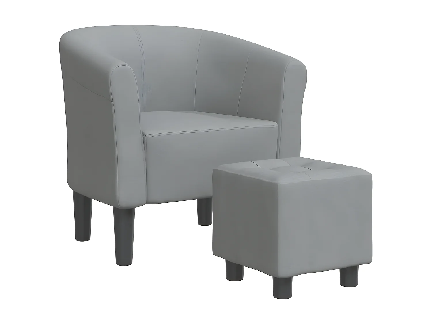 Fauteuil cabriolet avec repose-pied gris clair tissu