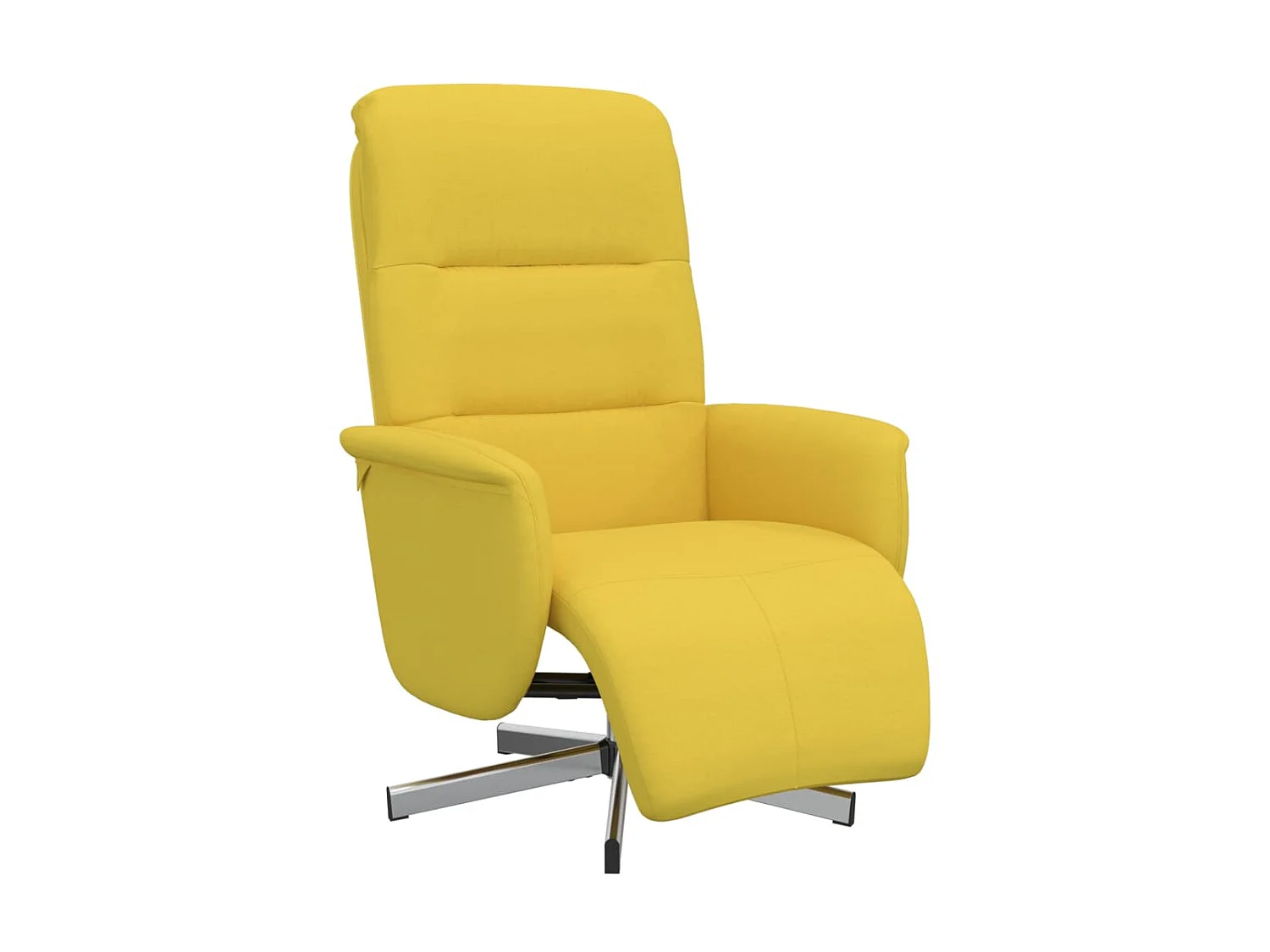 Fauteuil inclinable avec repose-pieds jaune clair tissu