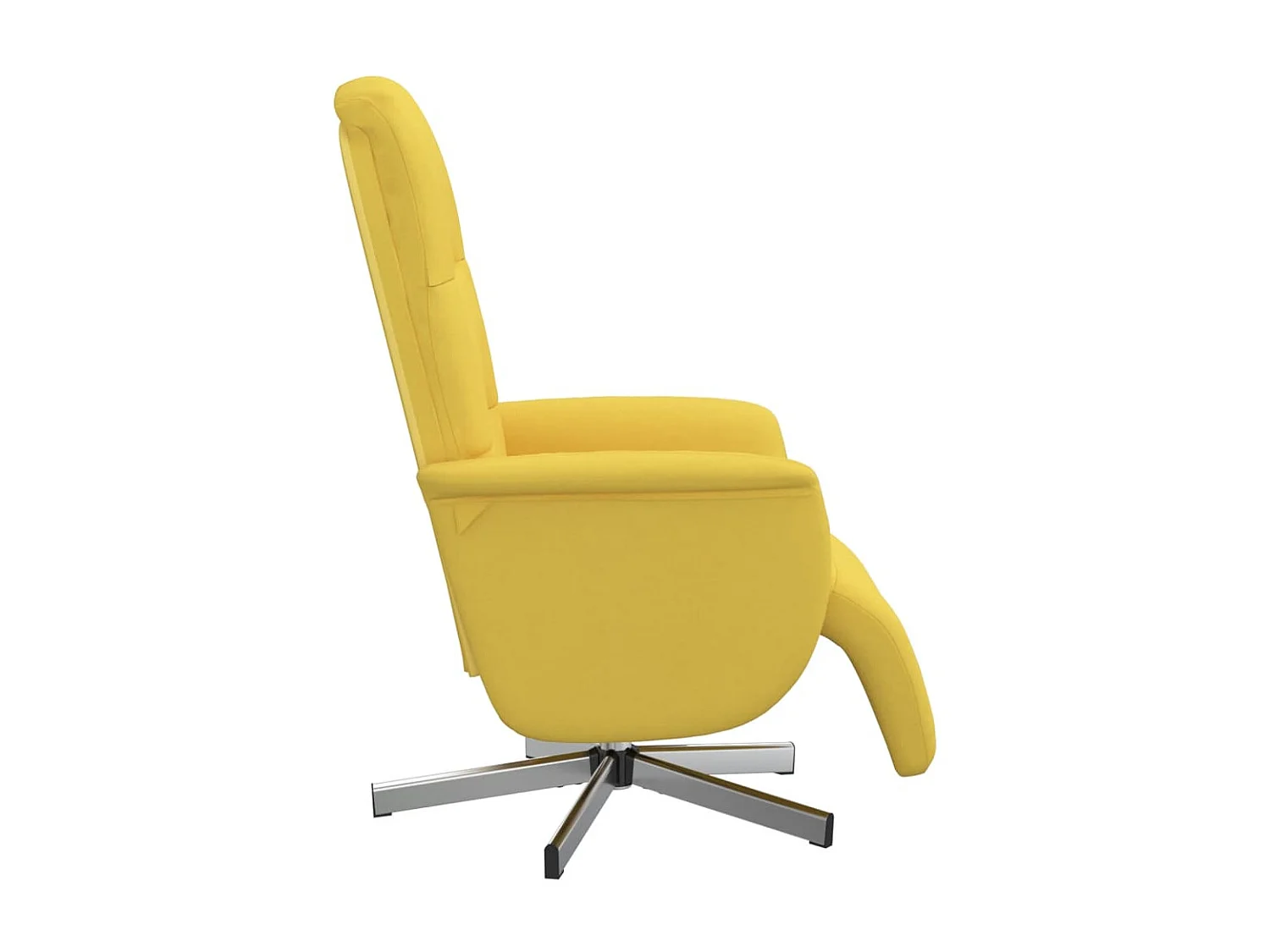 Fauteuil inclinable avec repose-pieds jaune clair tissu
