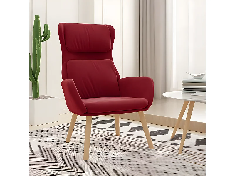 Poltrona relax Velluto rosso bordeaux