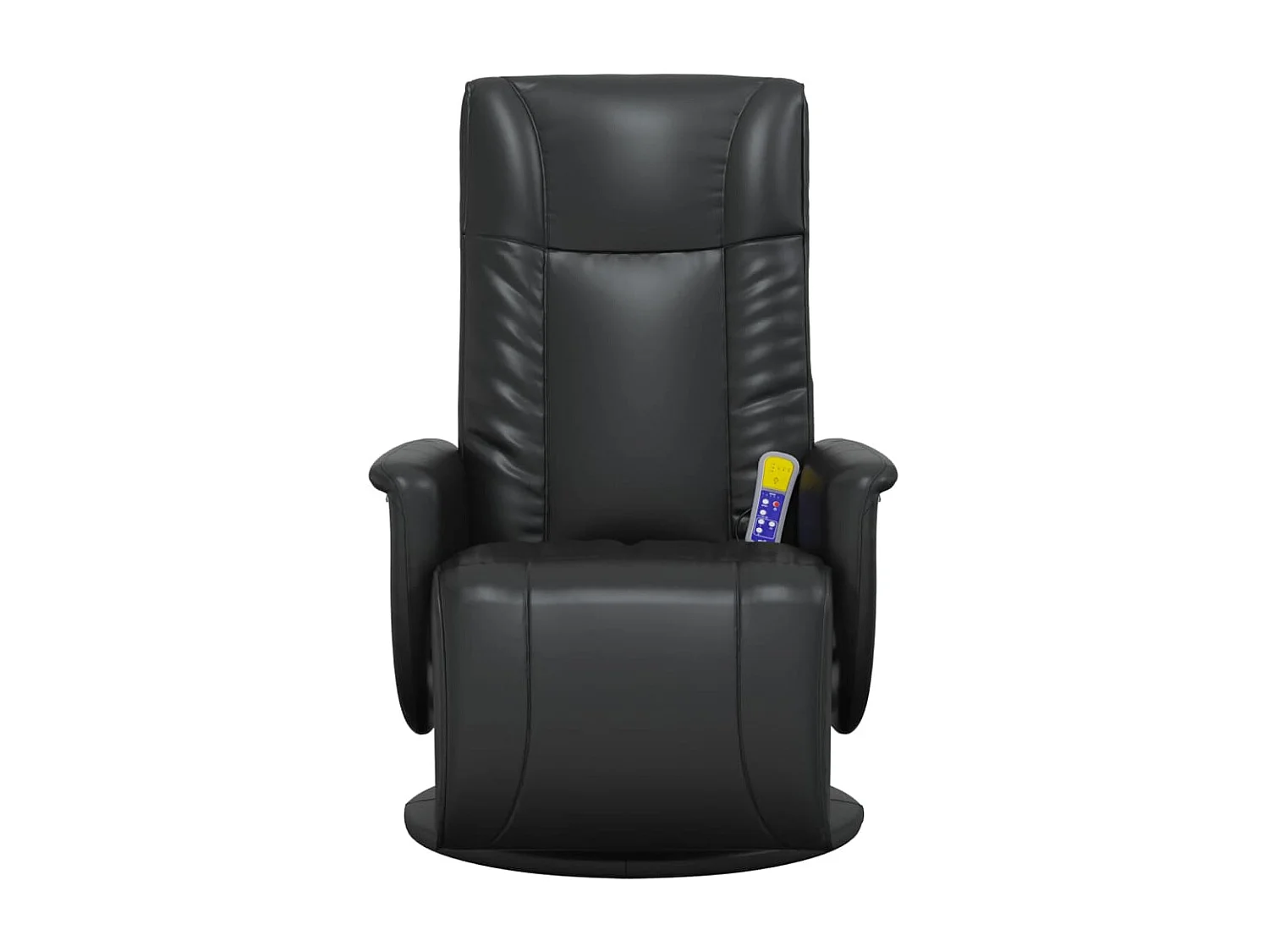 Poltrona de massagem reclinável com apoio para os pés em couro sintético preto