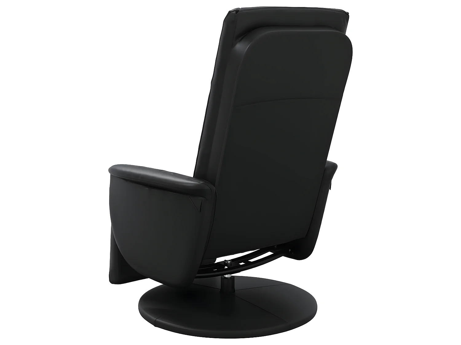 Poltrona de massagem reclinável com apoio para os pés em couro sintético preto