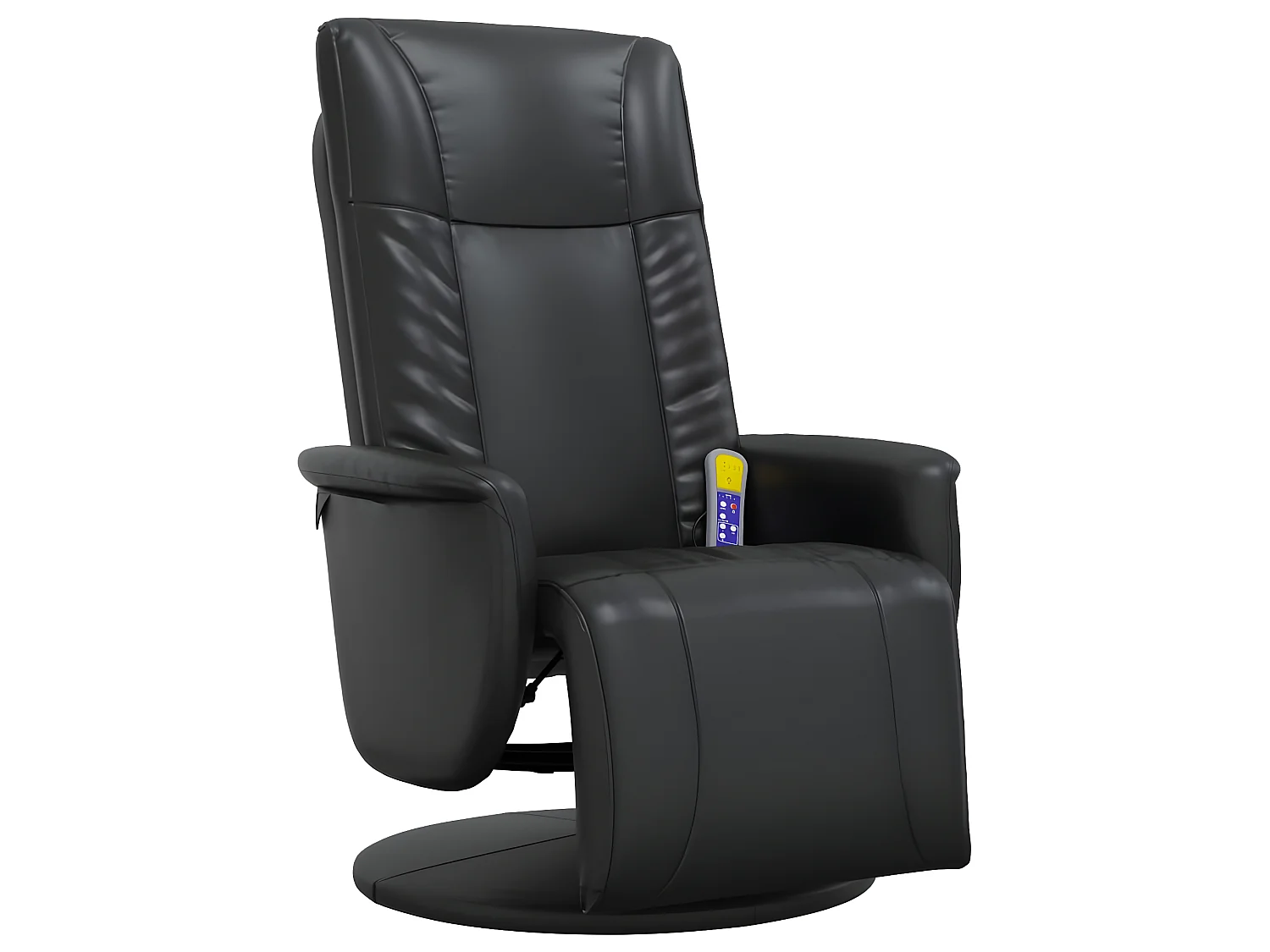 Poltrona de massagem reclinável com apoio para os pés em couro sintético preto