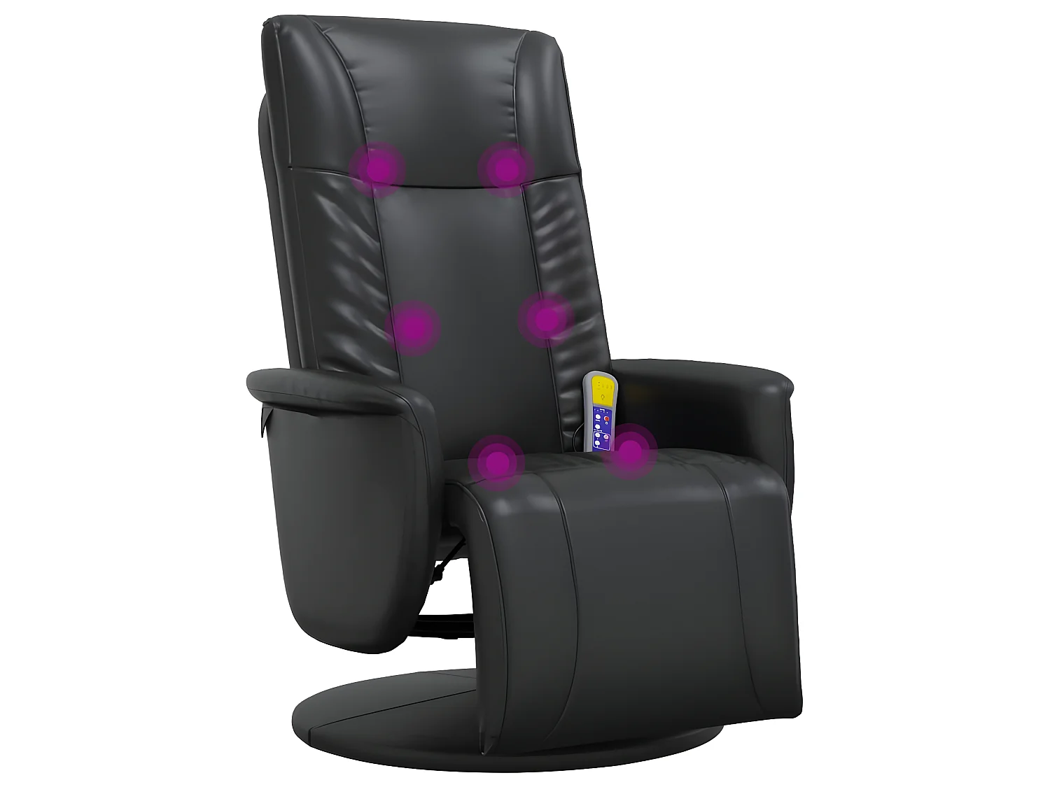 Poltrona de massagem reclinável com apoio para os pés em couro sintético preto