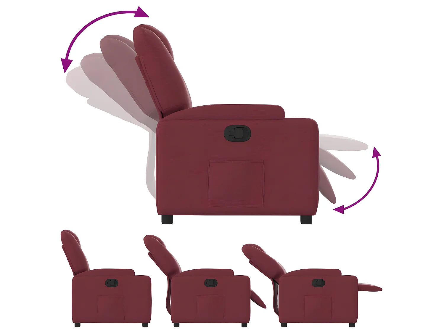 Fauteuil inclinable Rouge bordeaux Tissu