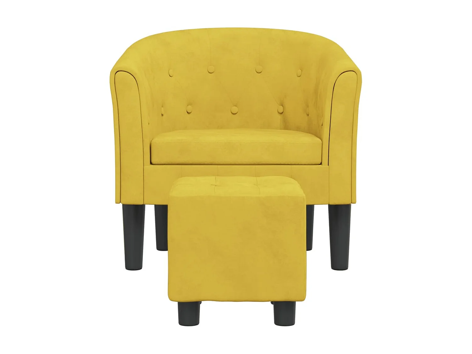 Poltrona conversível com apoio para os pés em veludo amarelo