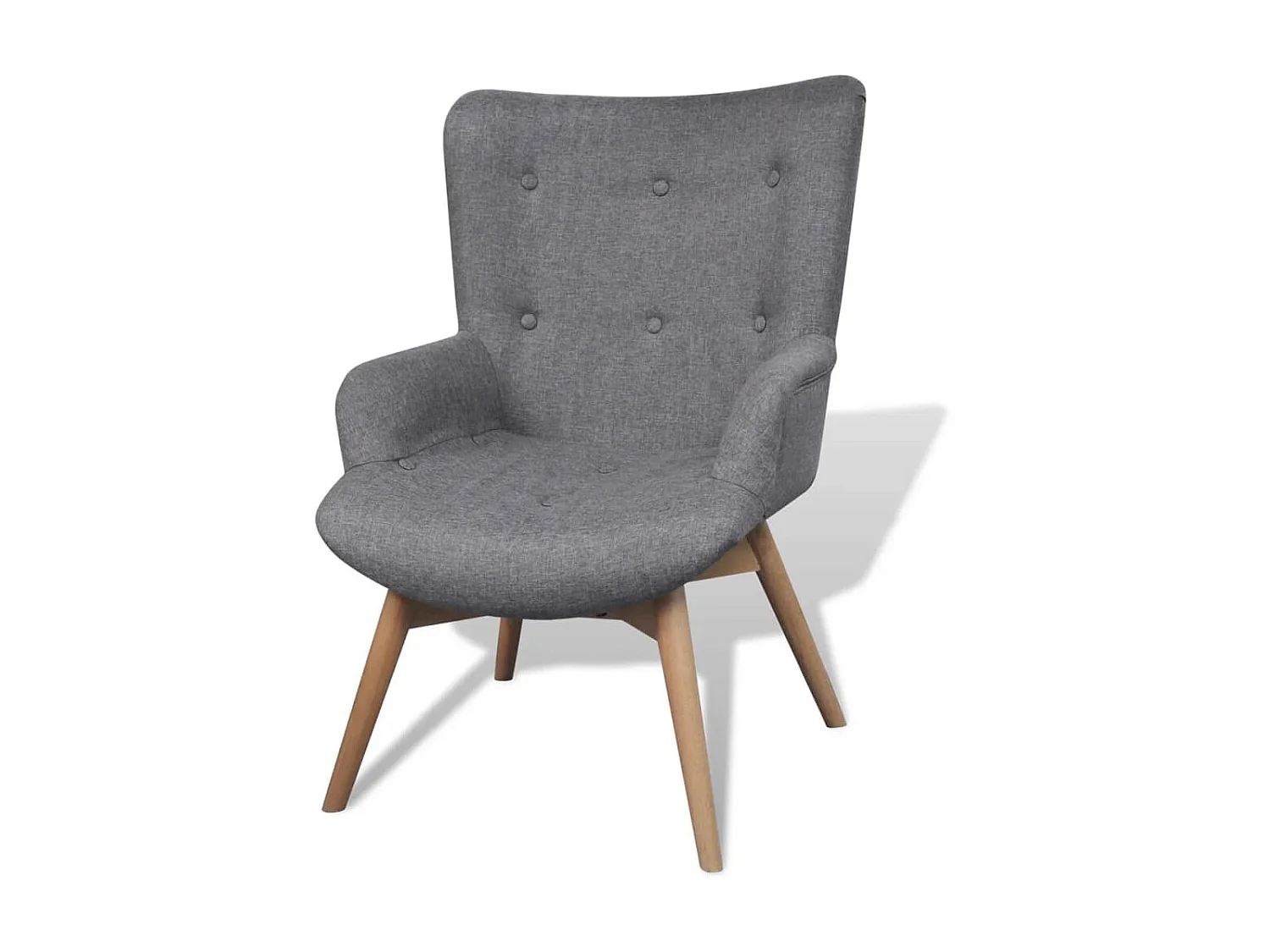 Fauteuil met voetensteun Grijze stof