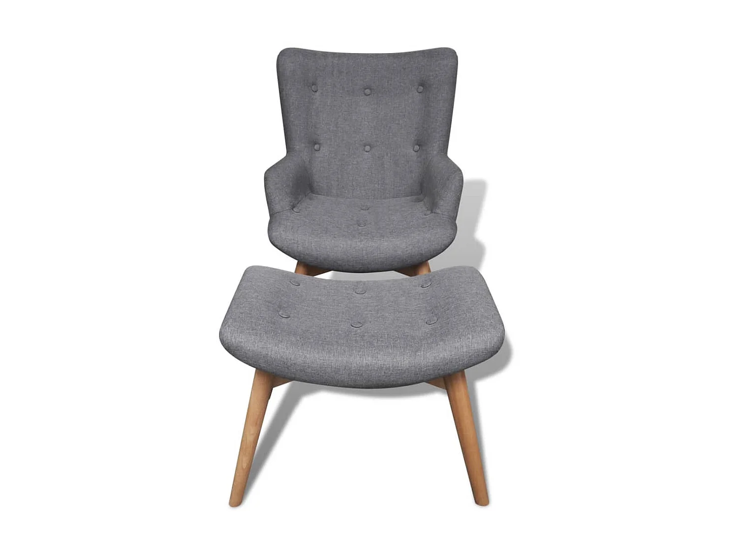 Fauteuil met voetensteun Grijze stof