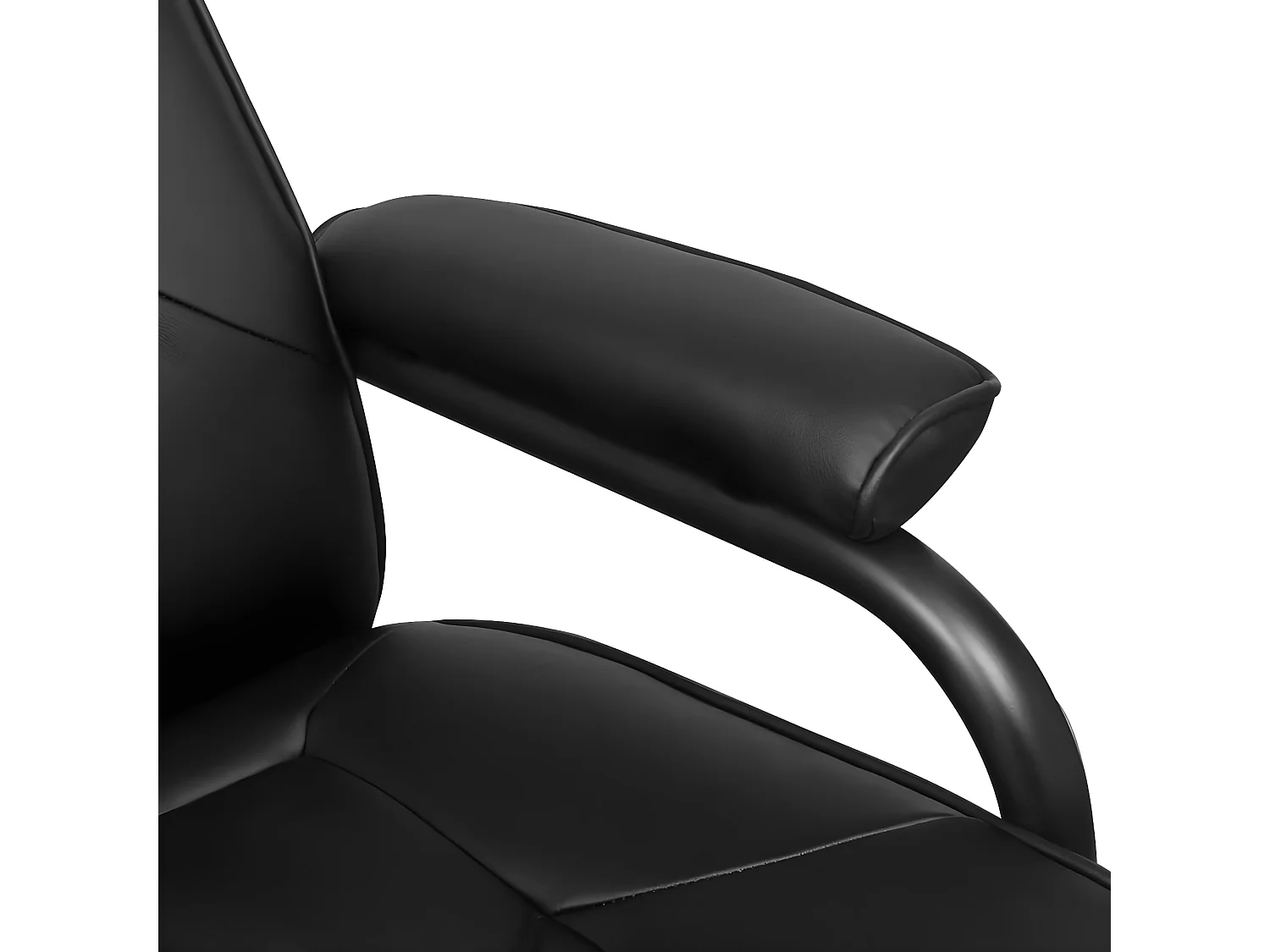 Fauteuil TV avec repose-pied Noir Similicuir