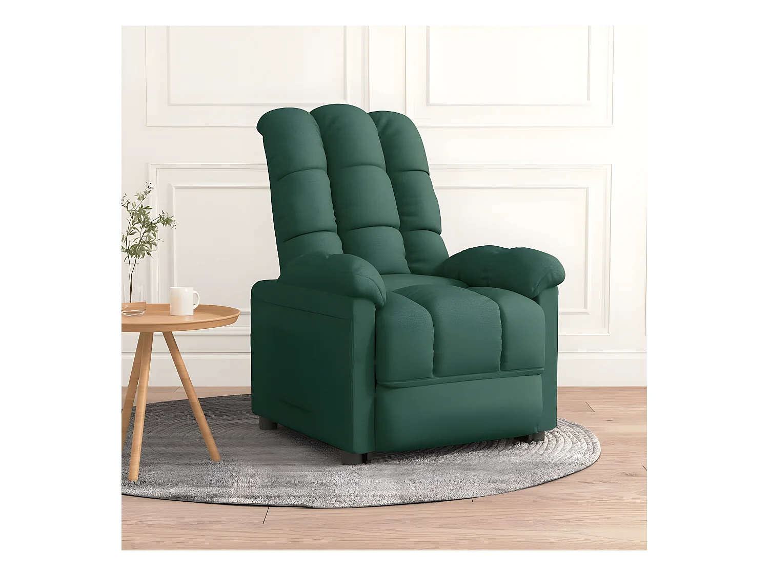 Poltrona reclinabile in tessuto verde scuro