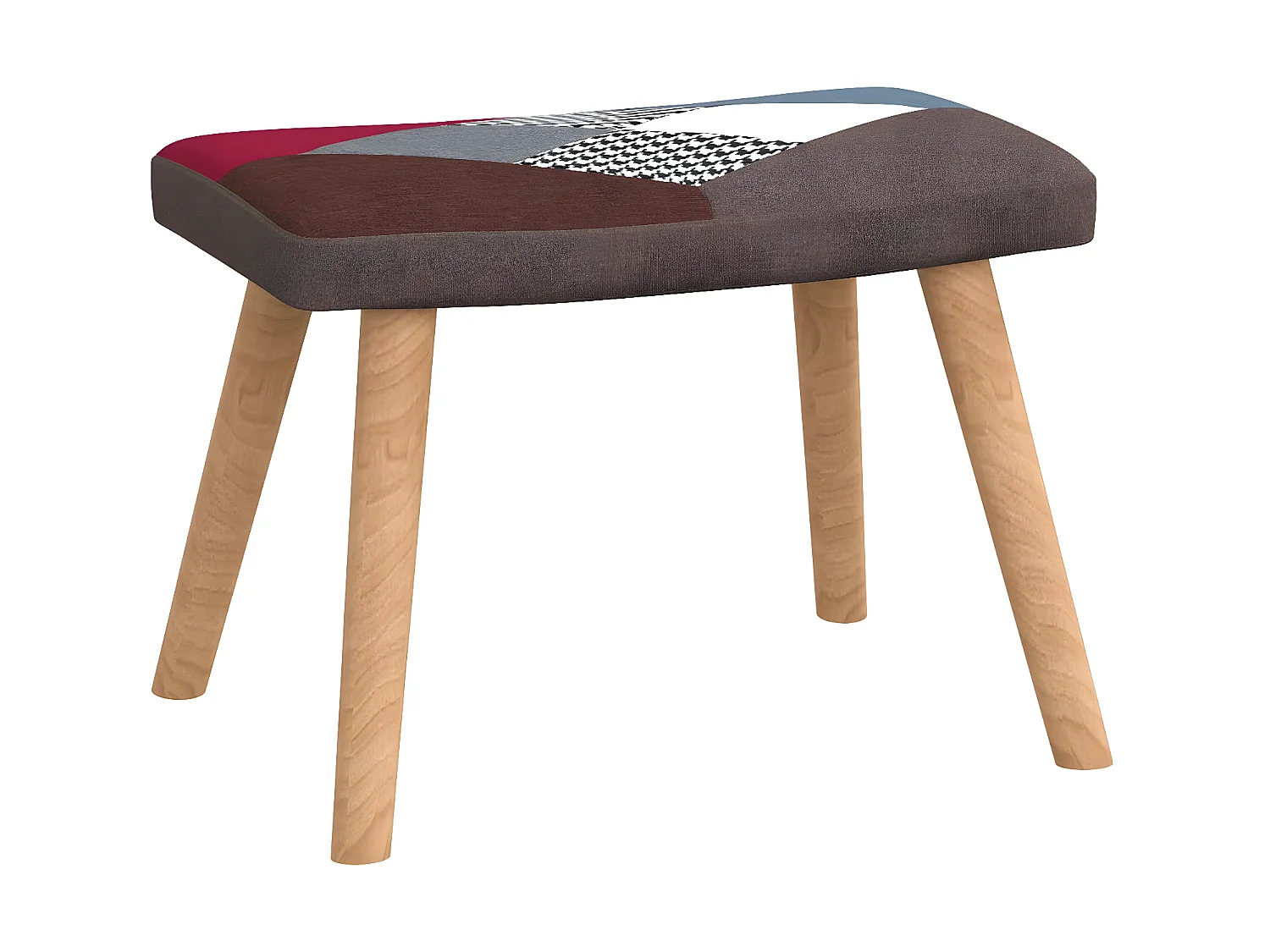 Cadeira de relaxamento com apoio para pés Tecido Patchwork