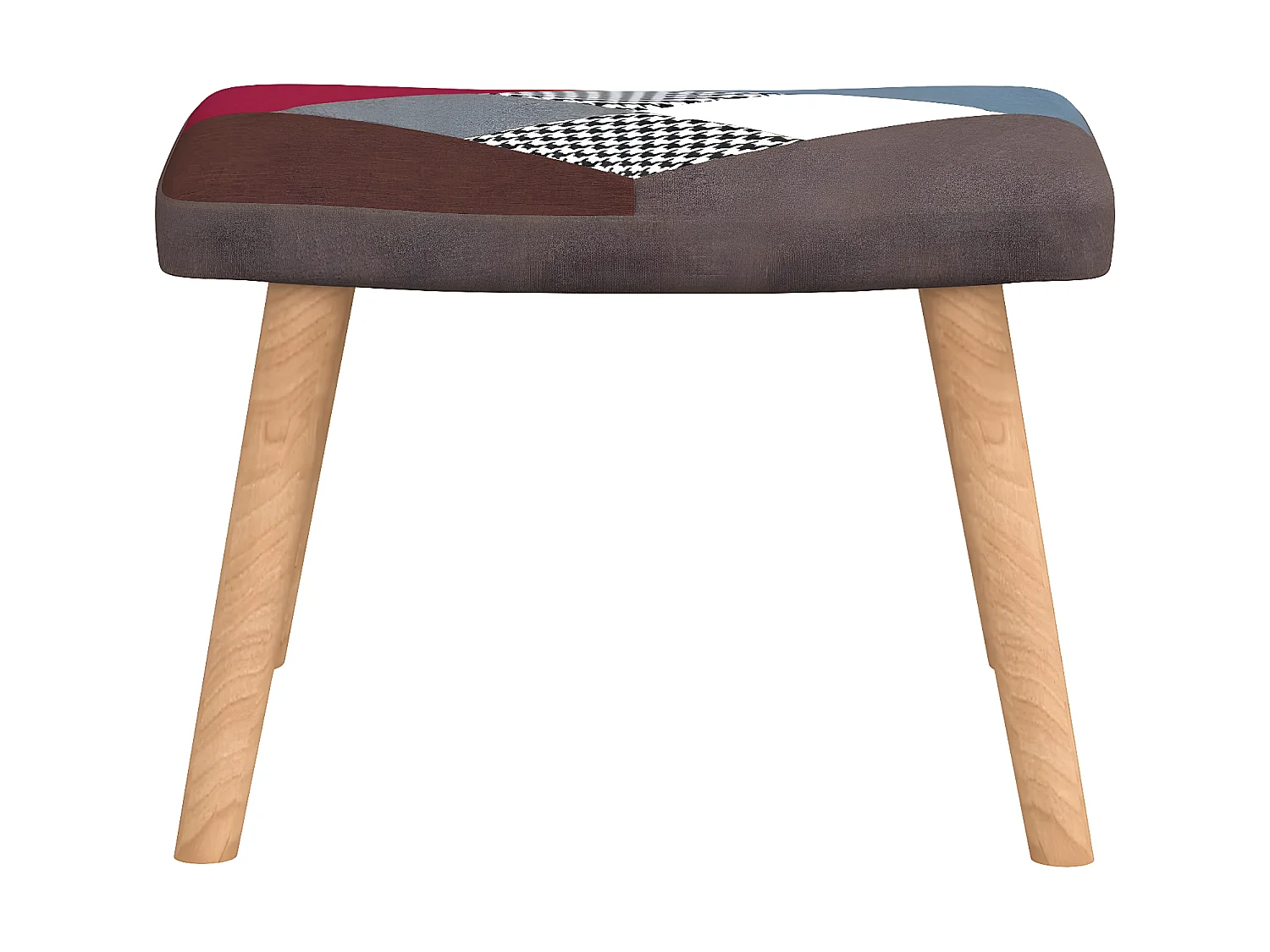 Cadeira de relaxamento com apoio para pés Tecido Patchwork