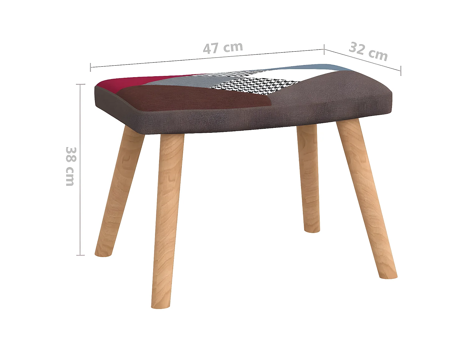 Relaxsessel mit Fußstütze Patchworkstoff