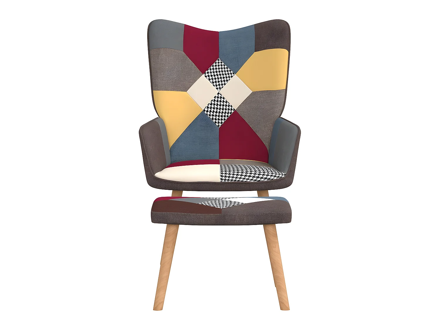 Relaxsessel mit Fußstütze Patchworkstoff