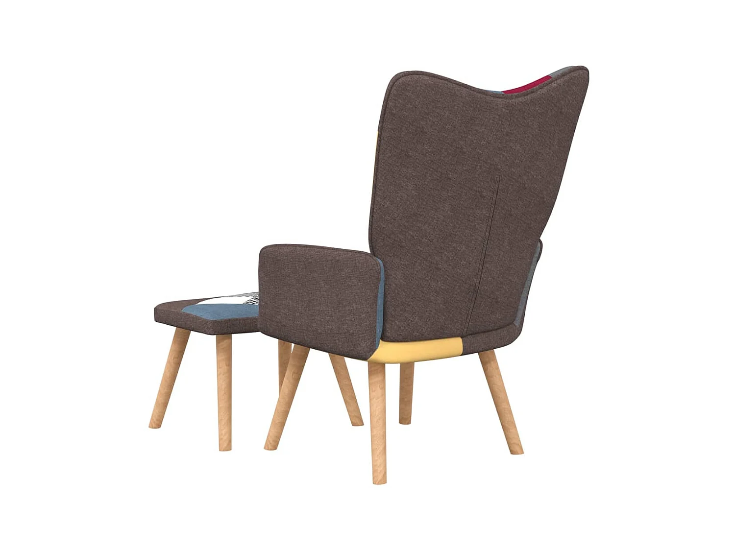 Relaxsessel mit Fußstütze Patchworkstoff