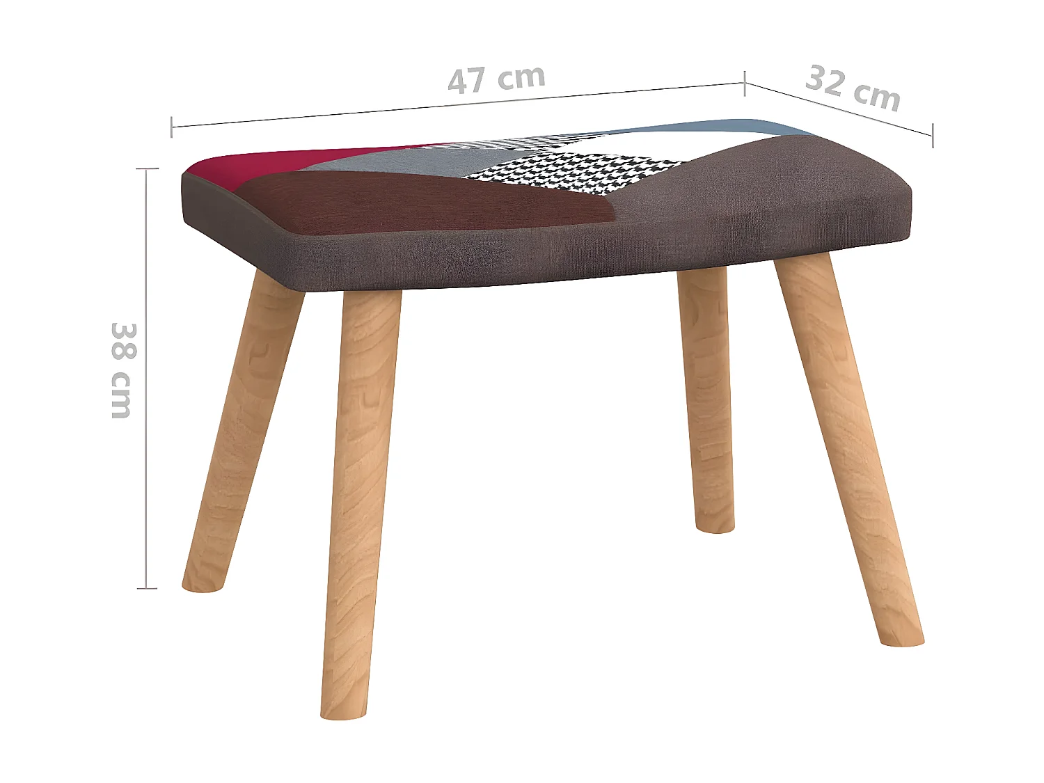 Ontspanningsstoel met voetensteun Patchwork Stof