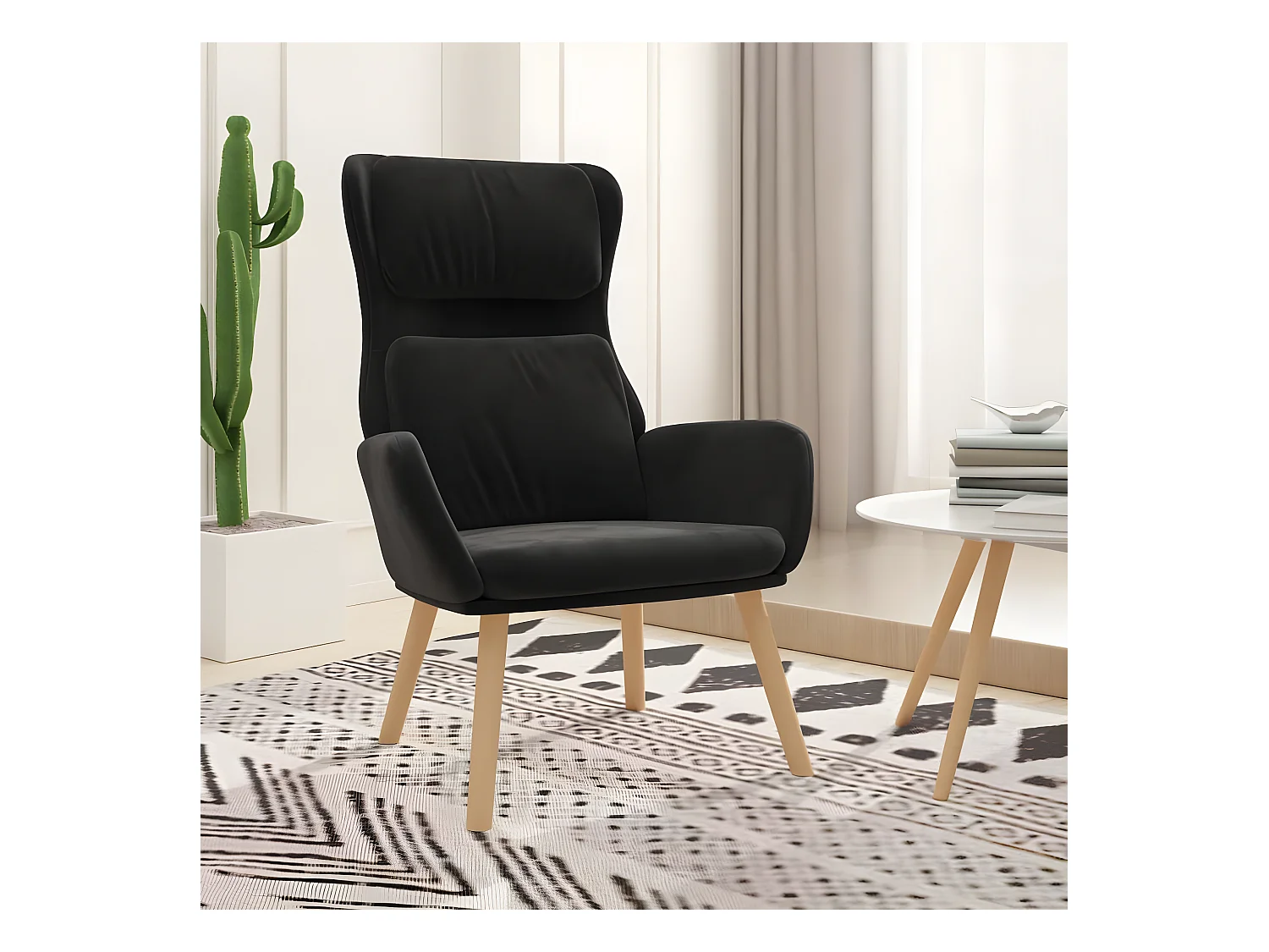 Chaise de relaxation Noir Velours