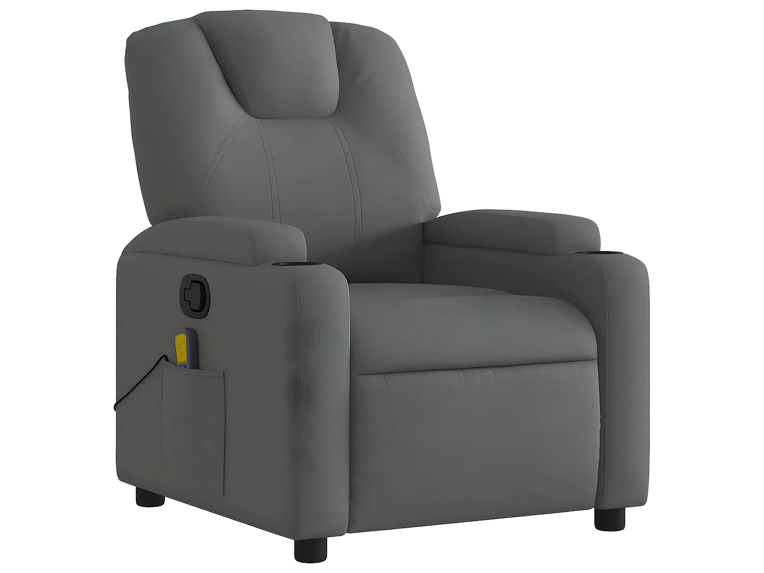 Fauteuil de massage inclinable Gris foncé Tissu