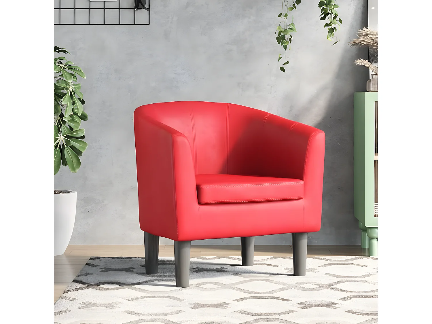 Poltroncina trasformabile in ecopelle rossa