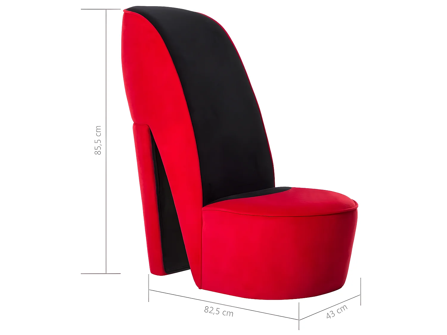 Sedia a forma di tacco alto Red Velvet