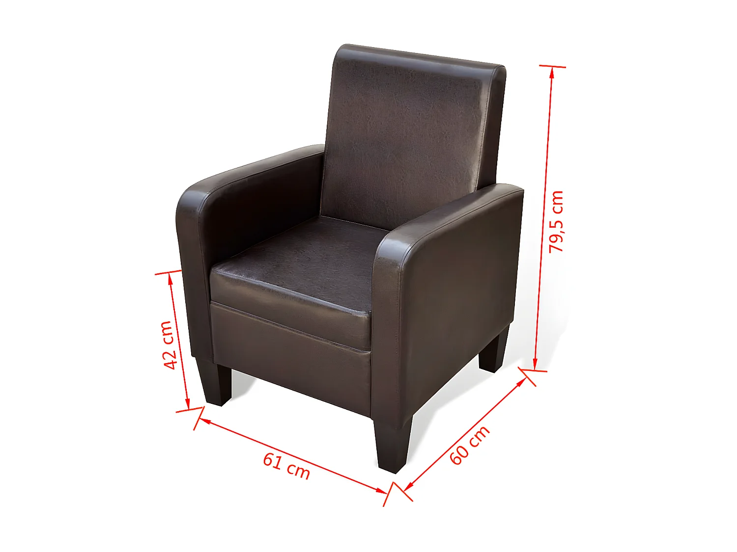 Fauteuil Marron Similicuir