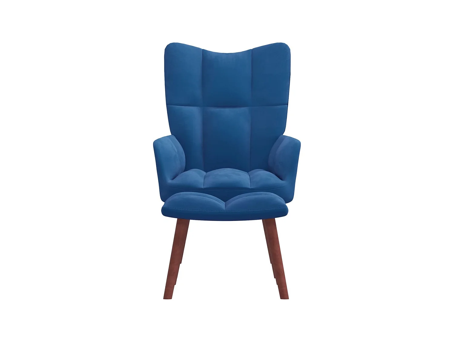 Chaise de relaxation avec repose-pied Bleu Velours