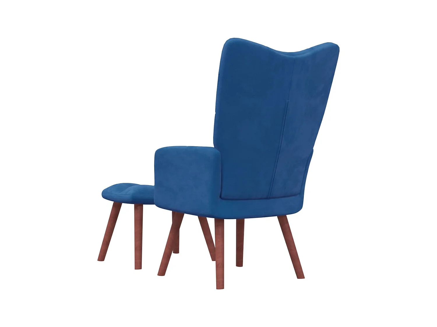 Chaise de relaxation avec repose-pied Bleu Velours