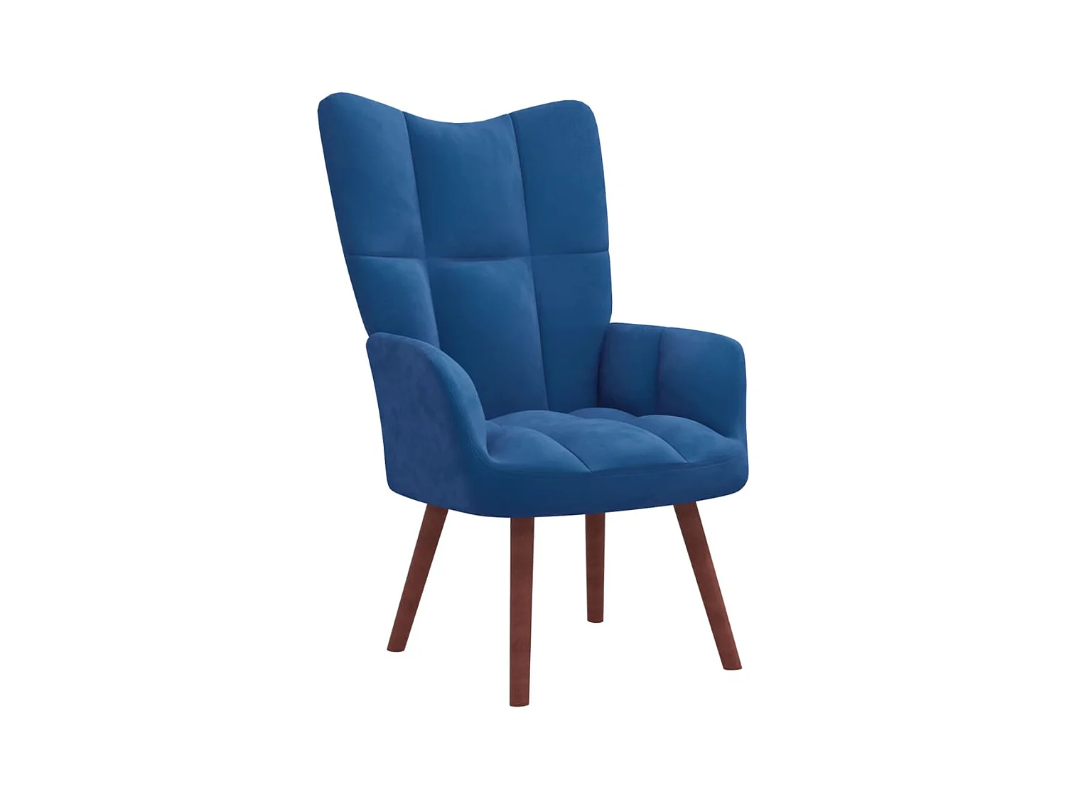 Chaise de relaxation avec repose-pied Bleu Velours