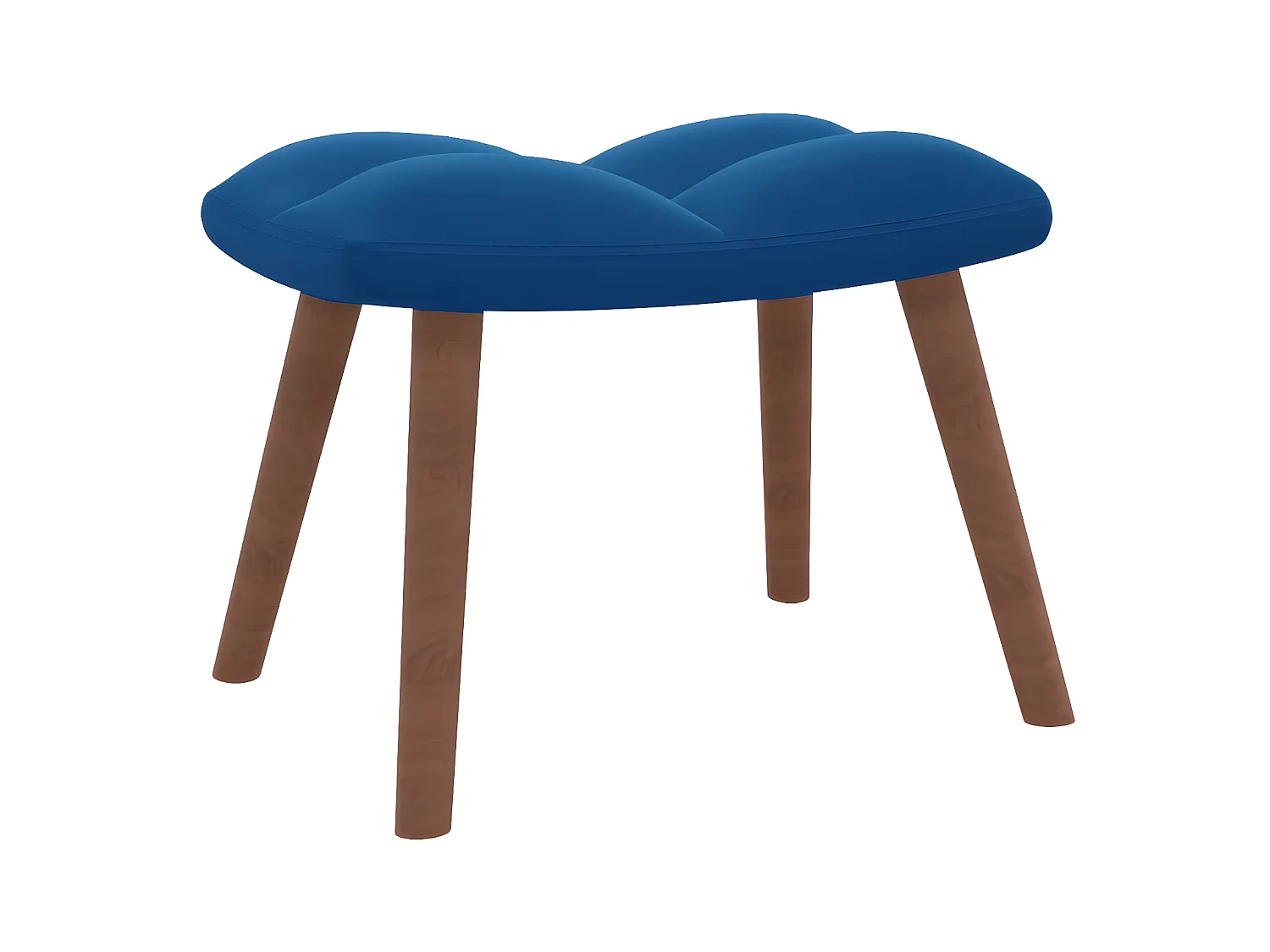 Chaise de relaxation avec repose-pied Bleu Velours