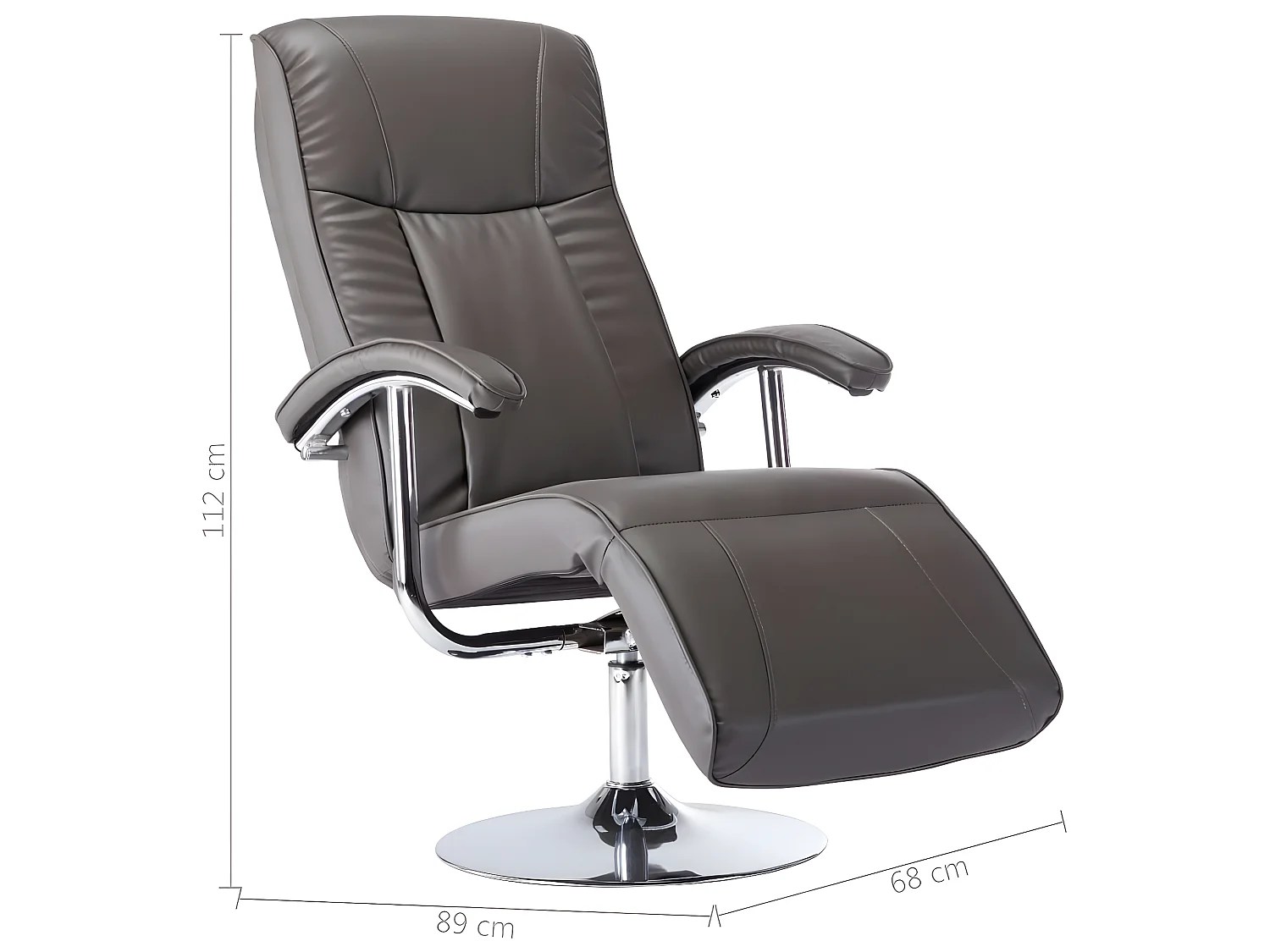 Grauer TV-Sessel aus Kunstleder