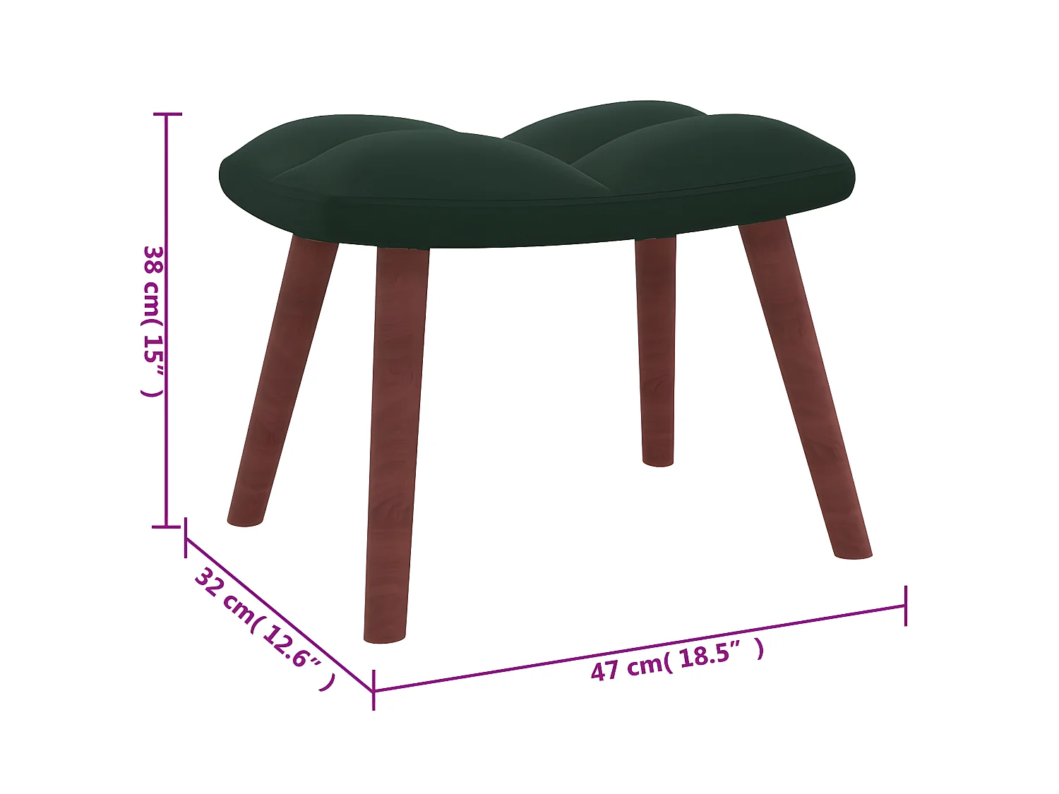 Chaise de relaxation avec repose-pied Vert foncé Velours