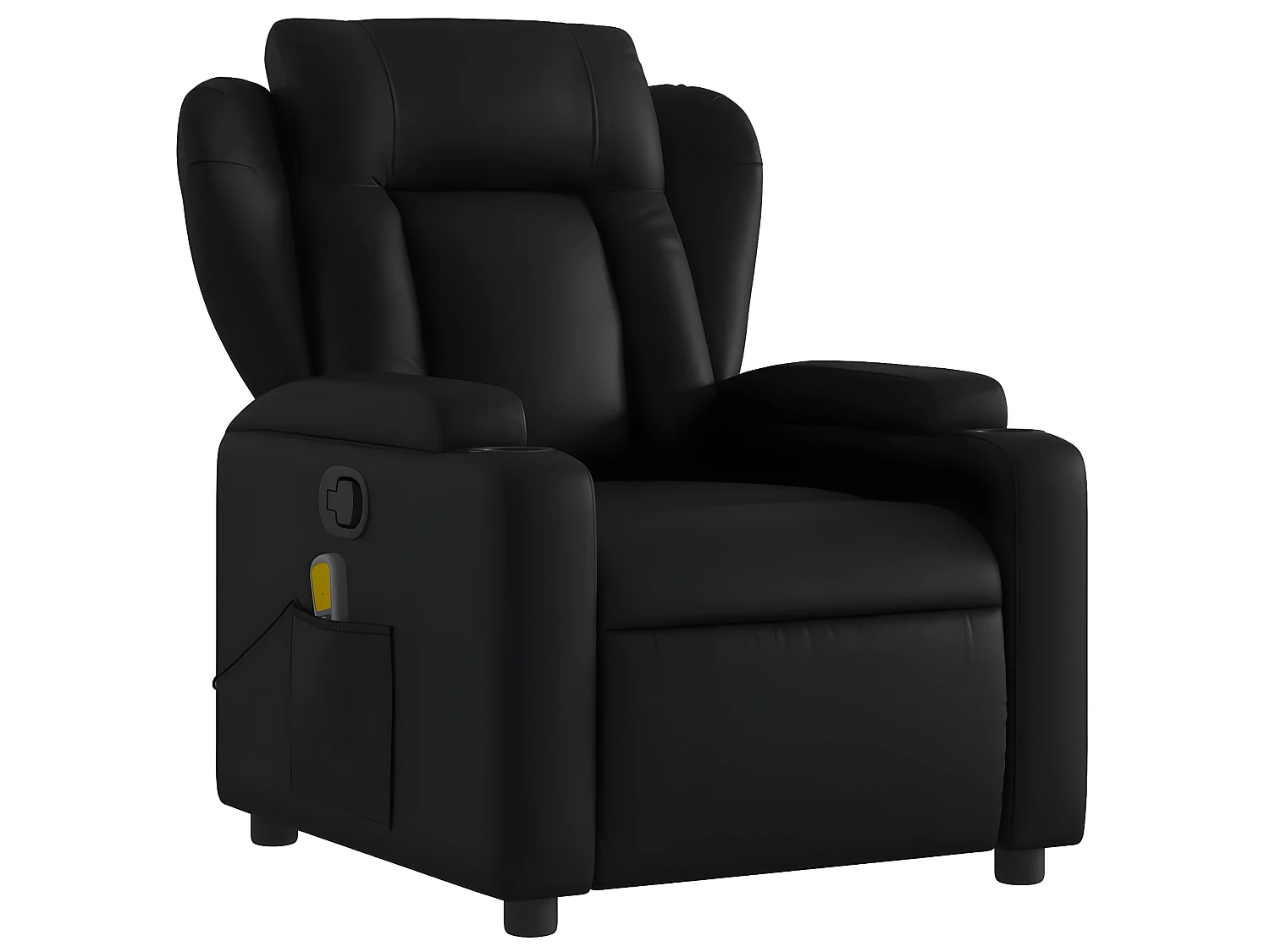 Poltrona massaggiante reclinabile Nera in ecopelle