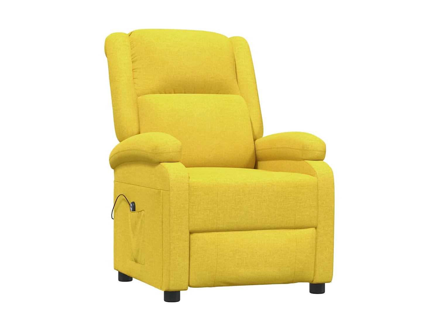 Poltrona reclinabile elettrica in tessuto giallo
