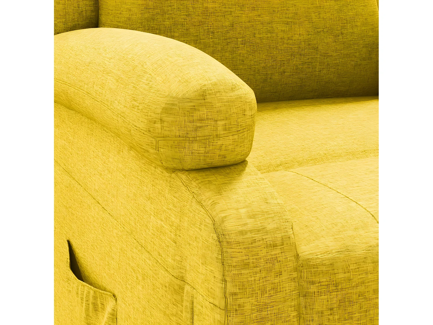 Poltrona reclinabile elettrica in tessuto giallo