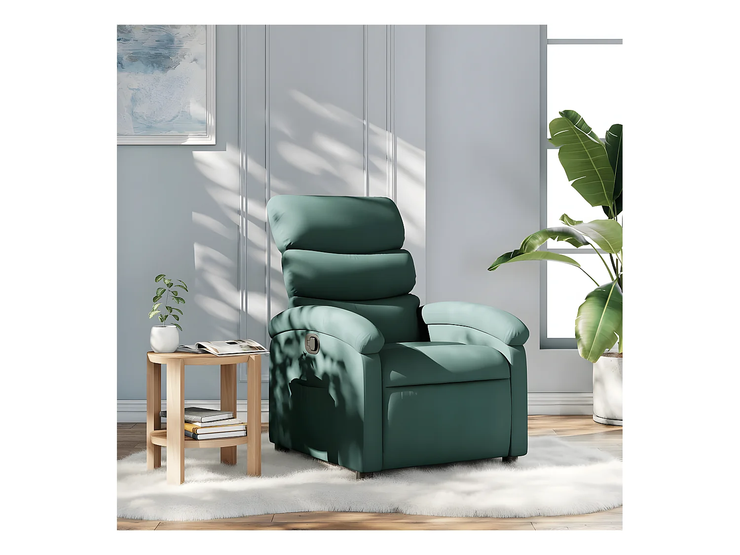Fauteuil donkergroene stof
