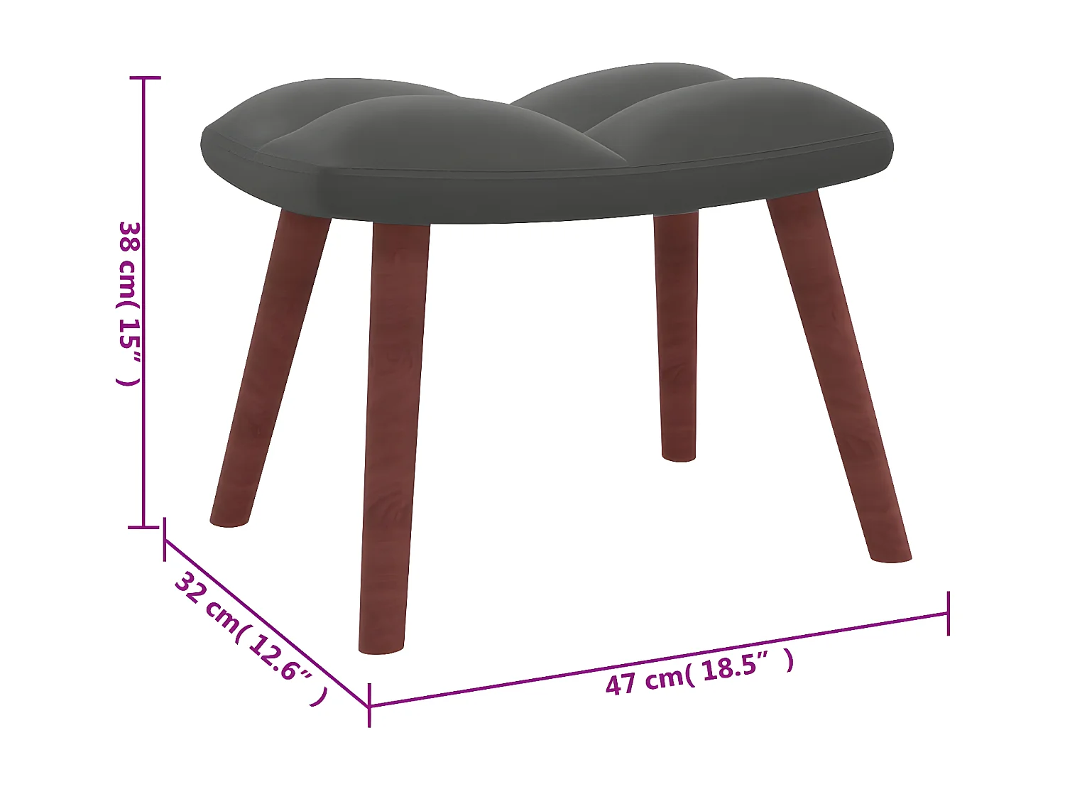 Poltrona relax con poggiapiedi Velluto grigio scuro