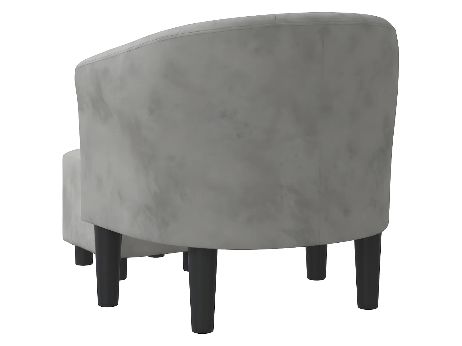 Fauteuil cabriolet avec repose-pied gris clair velours