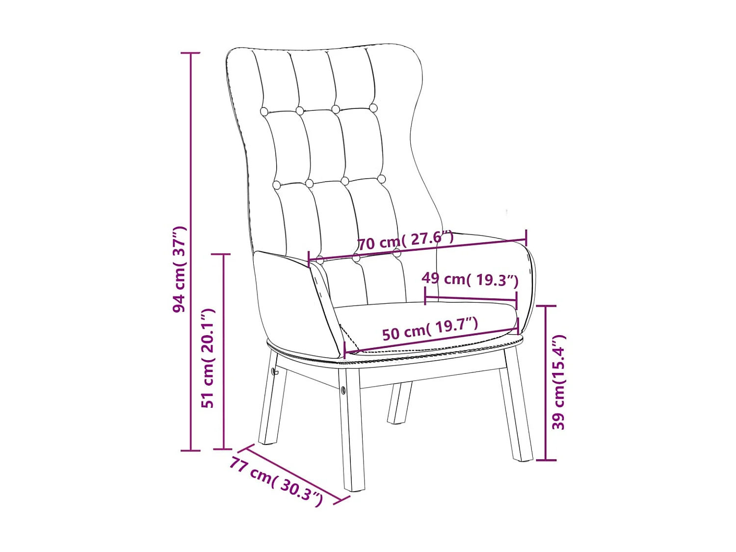 Chaise de relaxation Gris foncé Tissu