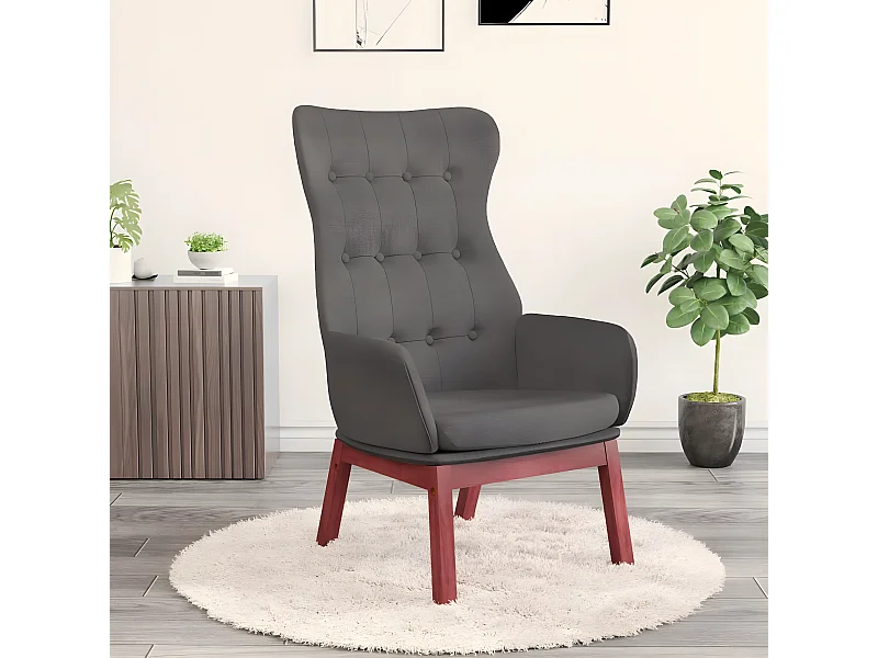 Chaise de relaxation Gris foncé Tissu