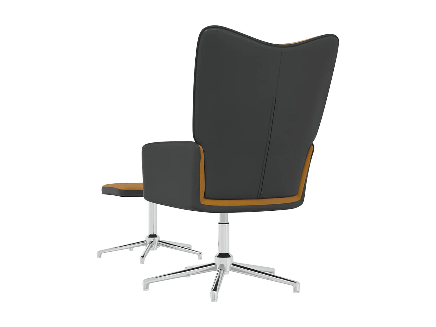 Ontspanningsstoel met voetensteun Bruin Fluweel en PVC