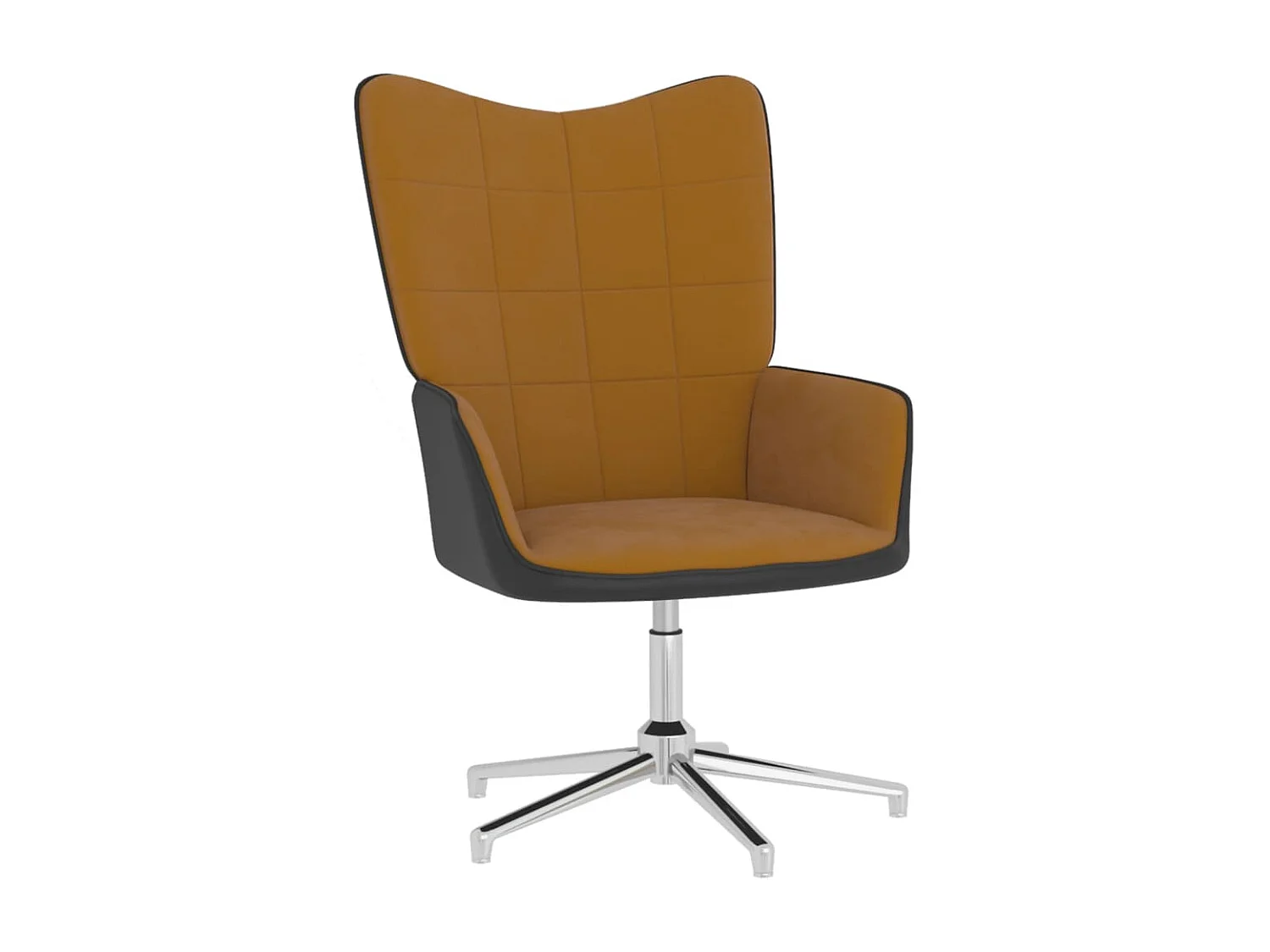 Ontspanningsstoel met voetensteun Bruin Fluweel en PVC