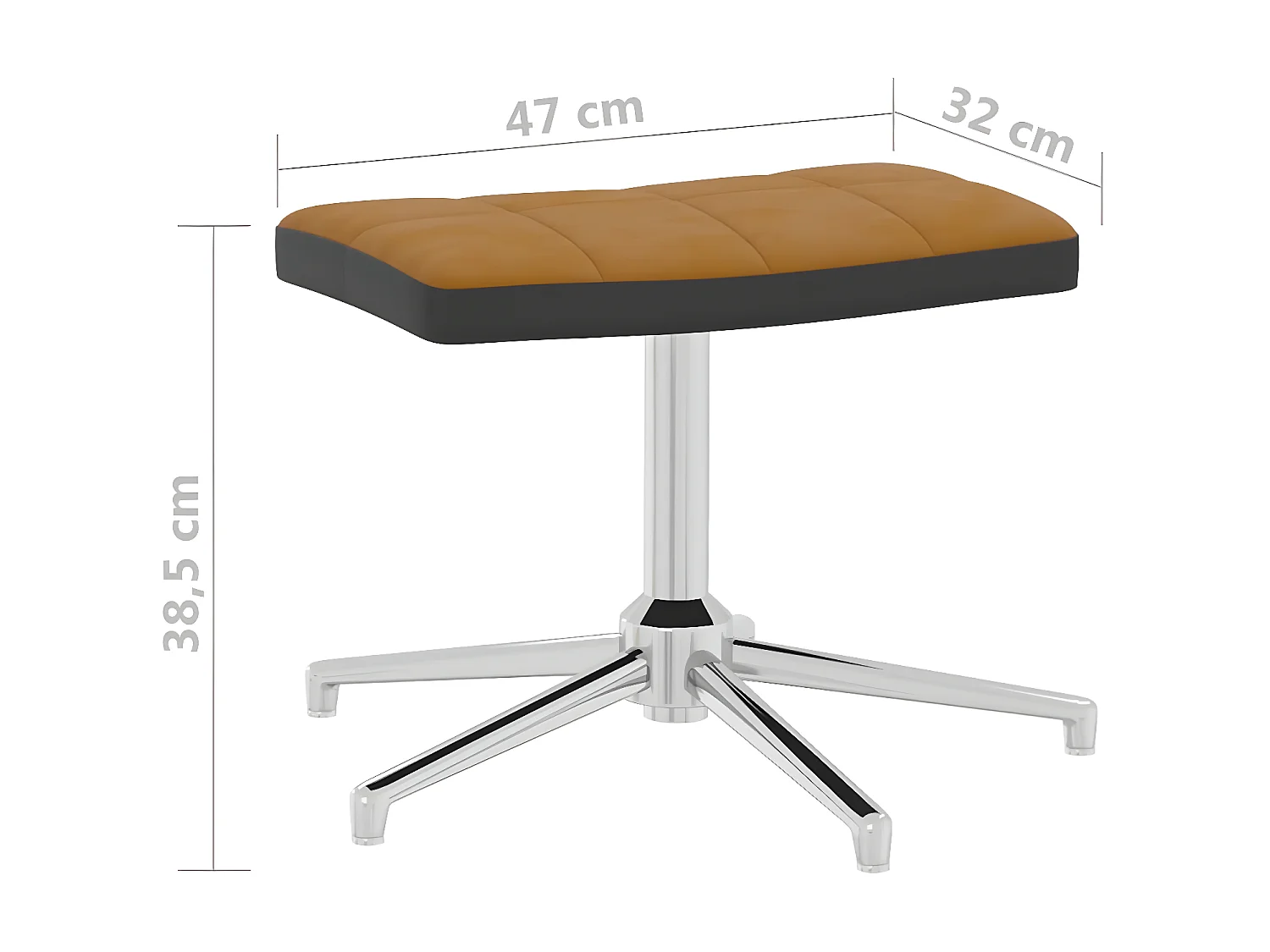 Ontspanningsstoel met voetensteun Bruin Fluweel en PVC