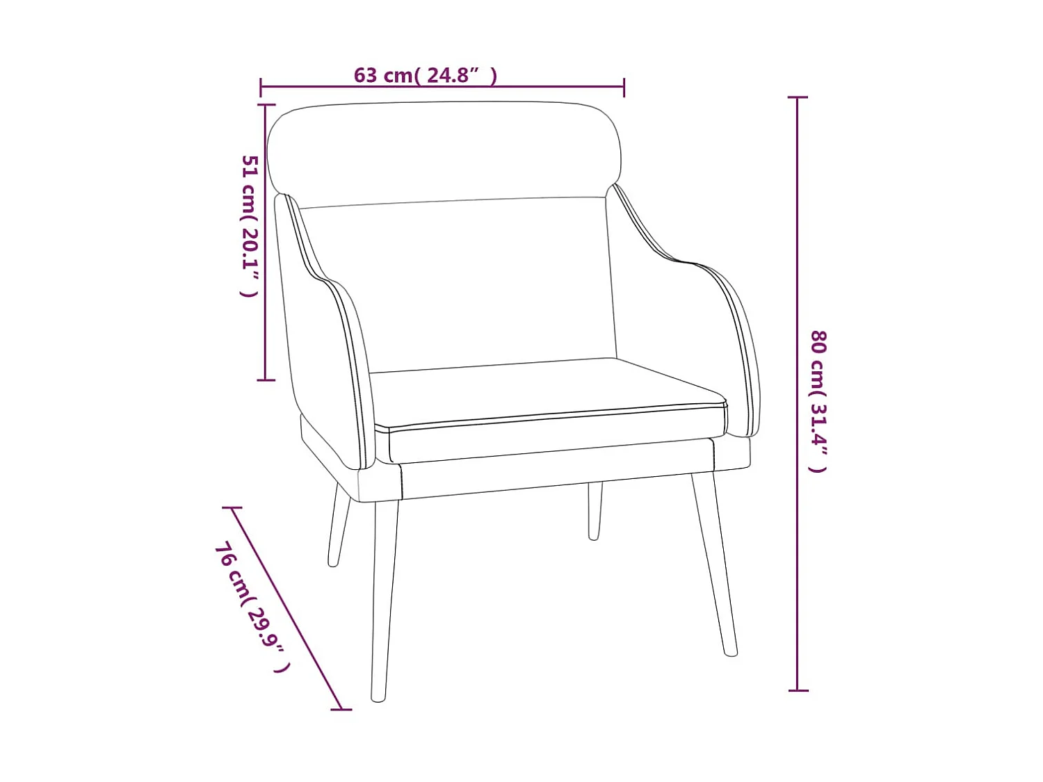 Fauteuil Gris clair 63x76x80 cm Velours