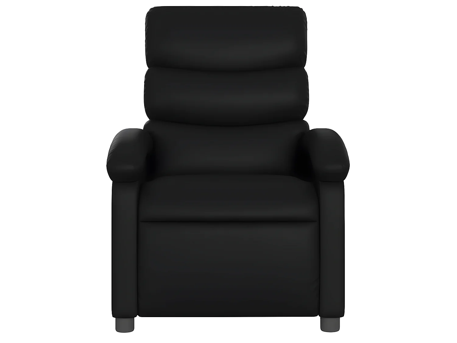 Poltrona de massagem reclinável em pele sintética preta