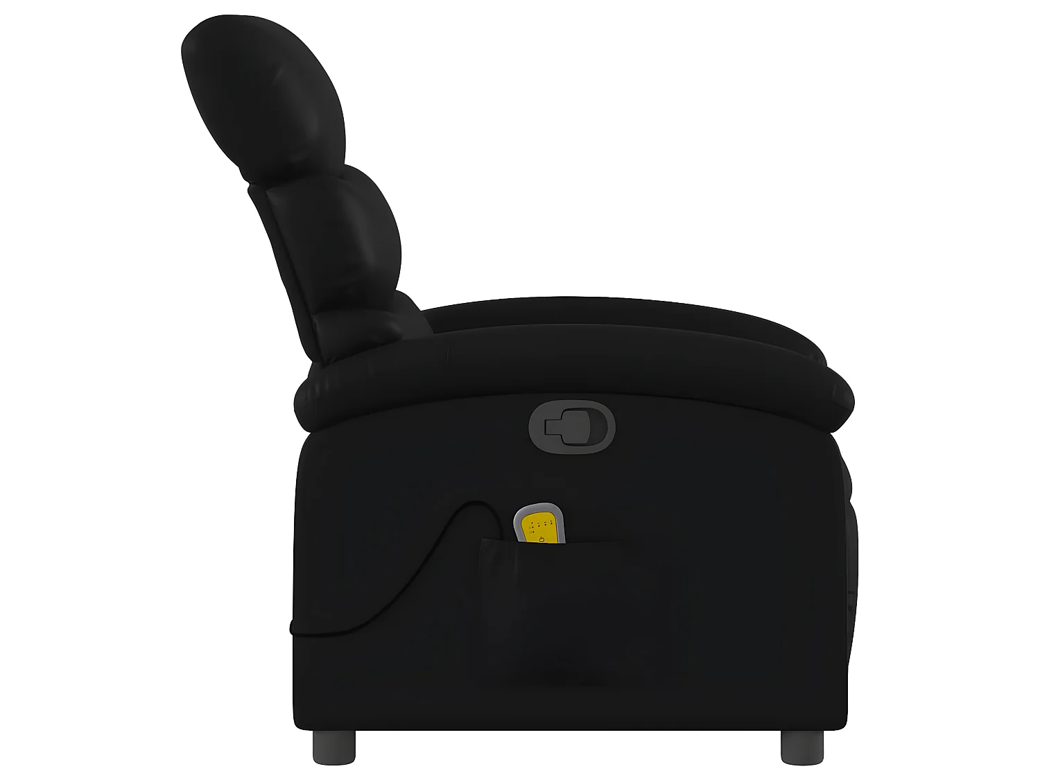 Poltrona de massagem reclinável em pele sintética preta