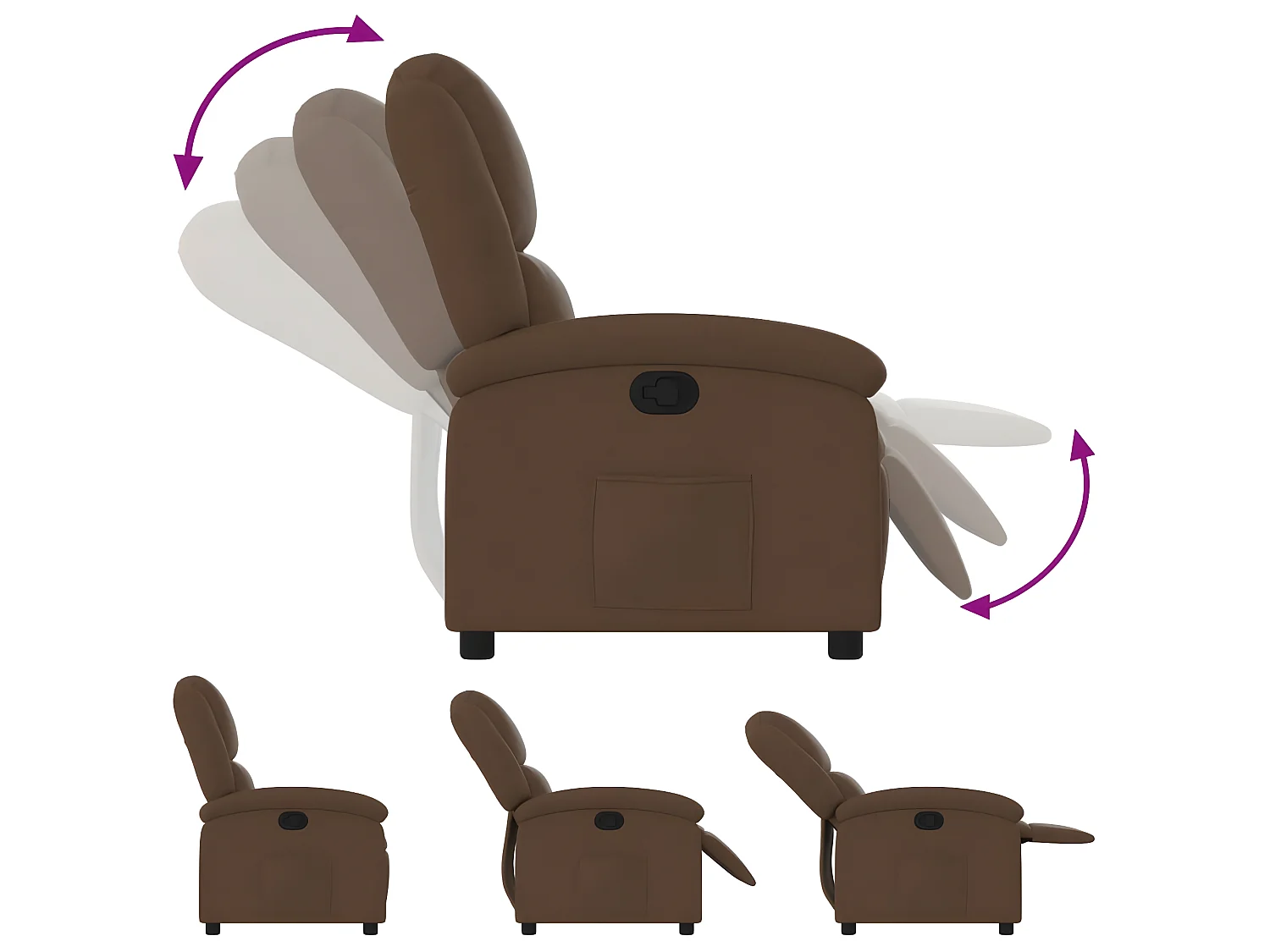 Fauteuil inclinable Marron Tissu