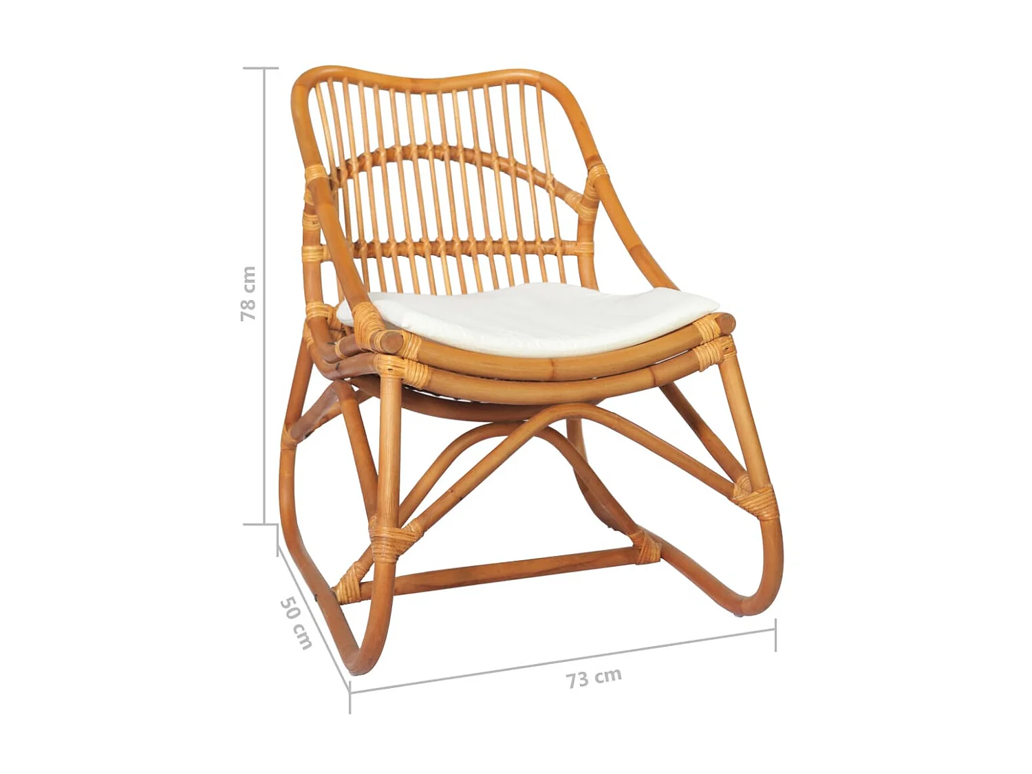Chaise en rotin Marron clair Lin