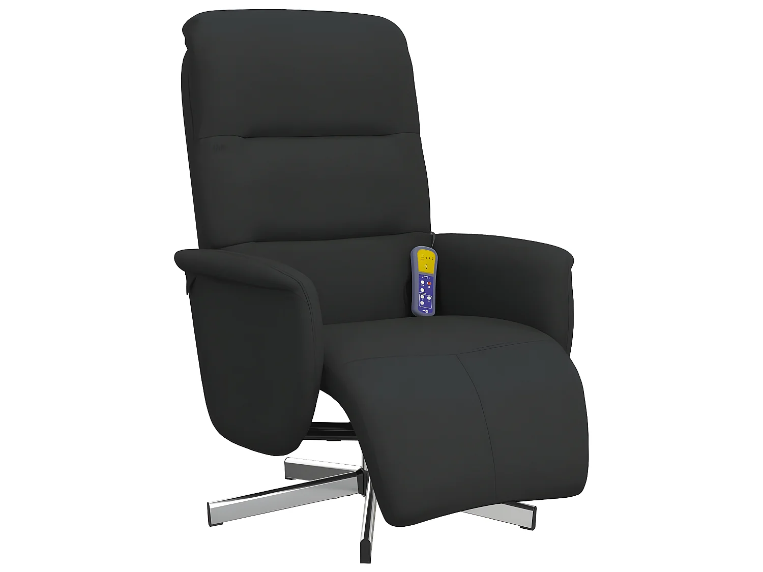Fauteuil inclinable de massage avec repose-pieds noir tissu