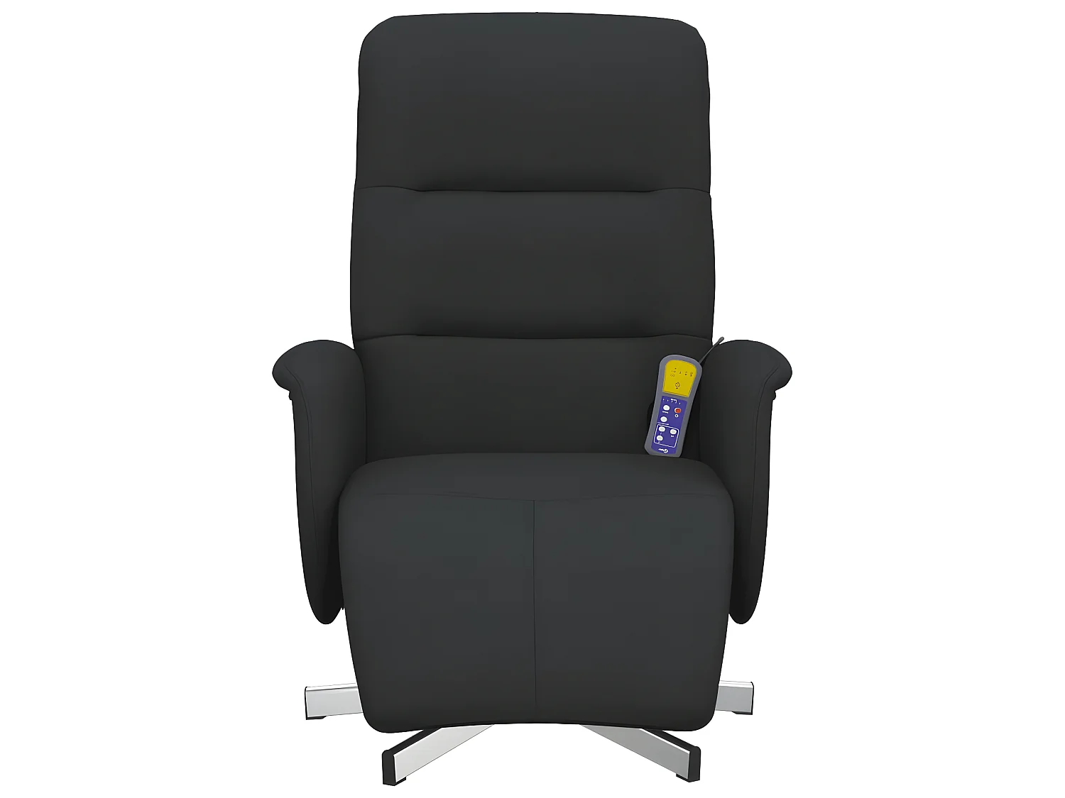 Fauteuil inclinable de massage avec repose-pieds noir tissu